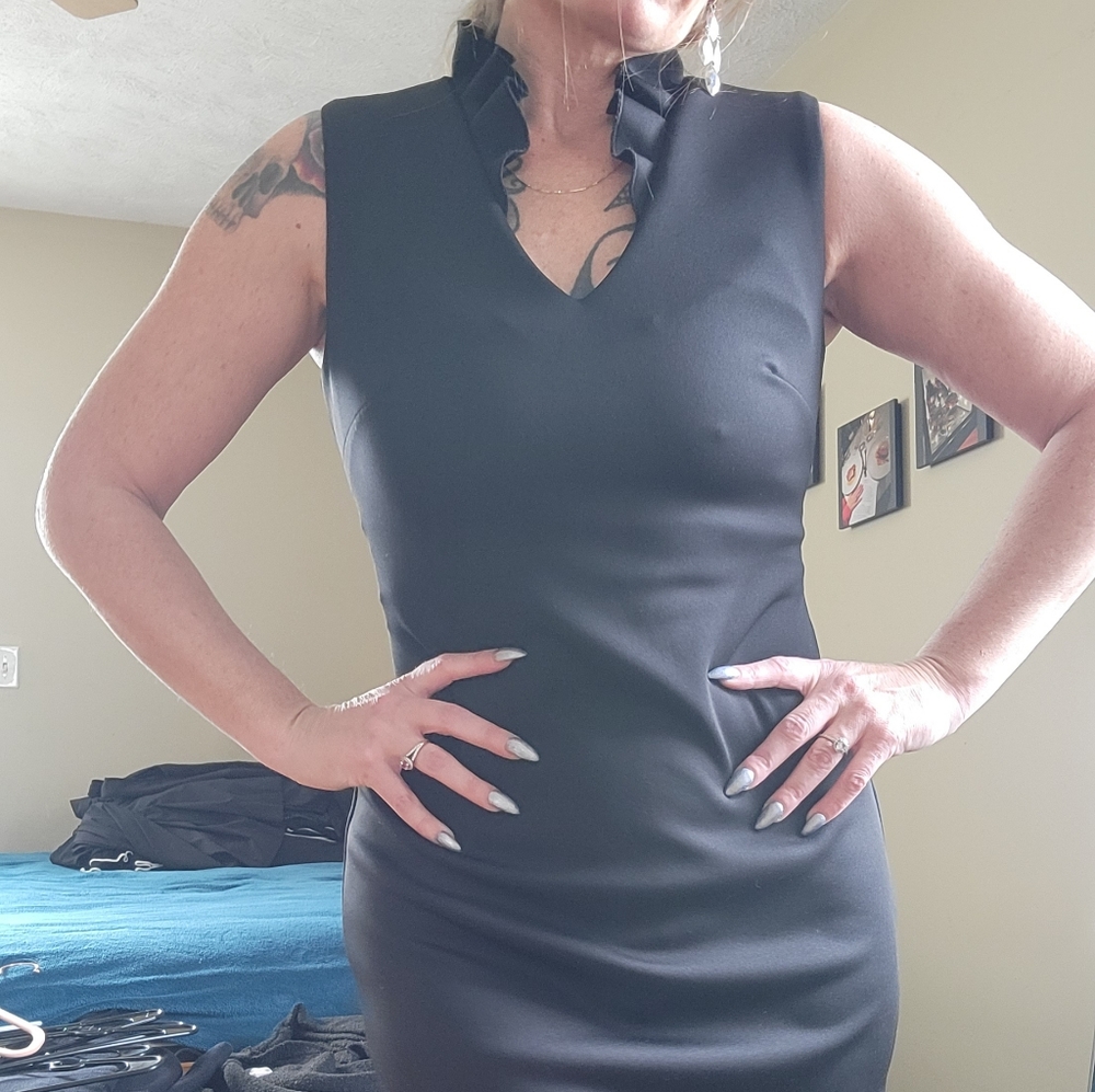 Black High Neck Cocktail Dress